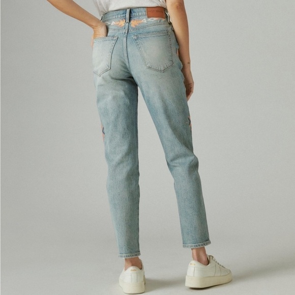 LUCKY BRAND Drew Mom Jean Embroidered Boho Aztec Size 24 A 00 - Picture 7 of 16